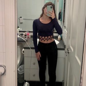 Navy blue crop top